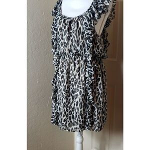C Russe leopard ruffled dress M